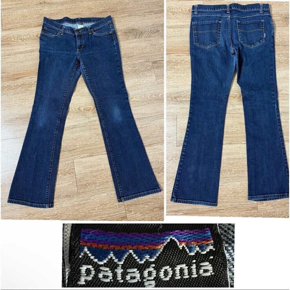 Patagonia Pants Womens 30 Blue Denim Jeans Dark Wash Low-Rise Straight